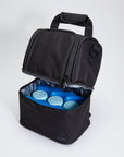 BLACK COOLER ZIPPER BAG & BOTTLE-FITTING ICE PACKS