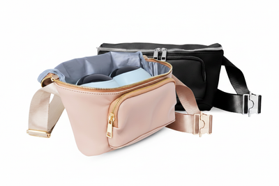 Pink Bag in Front, Black Bag Behind