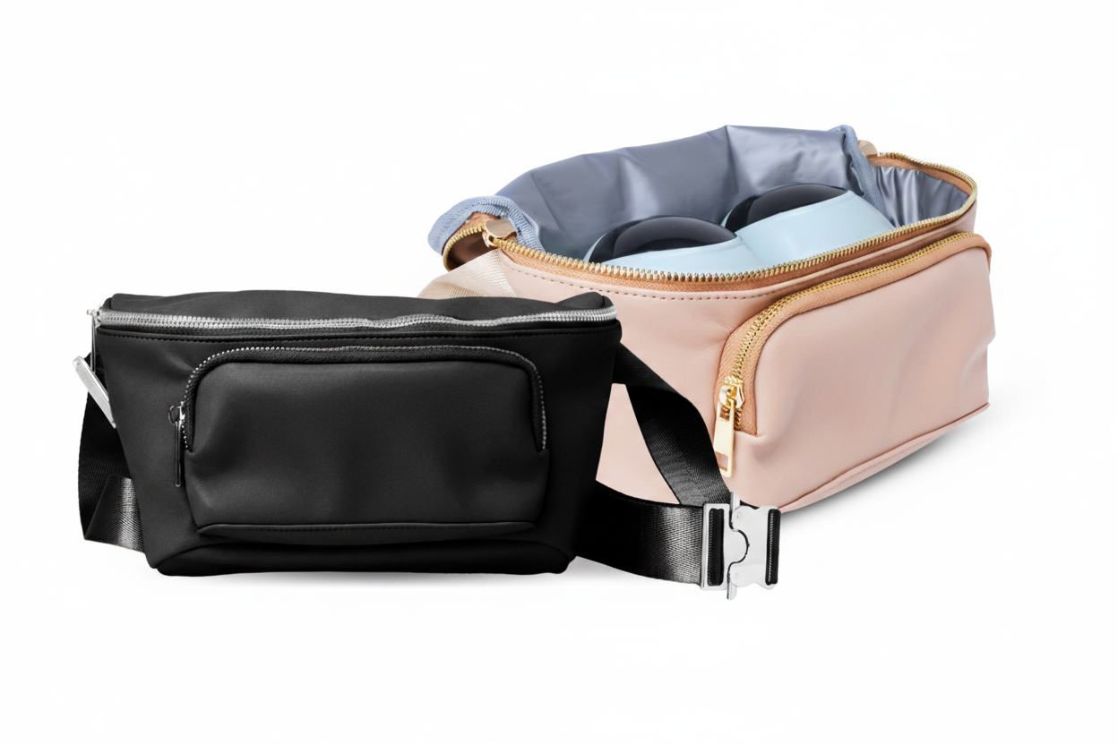 Pink Open Bag and Black Bag Combined